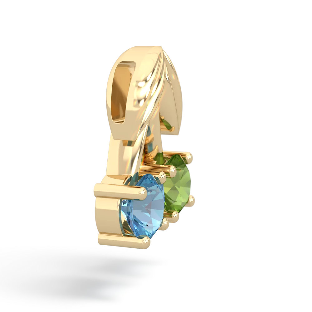 Peridot Sweet Cherries 14K Yellow Gold pendant P7001