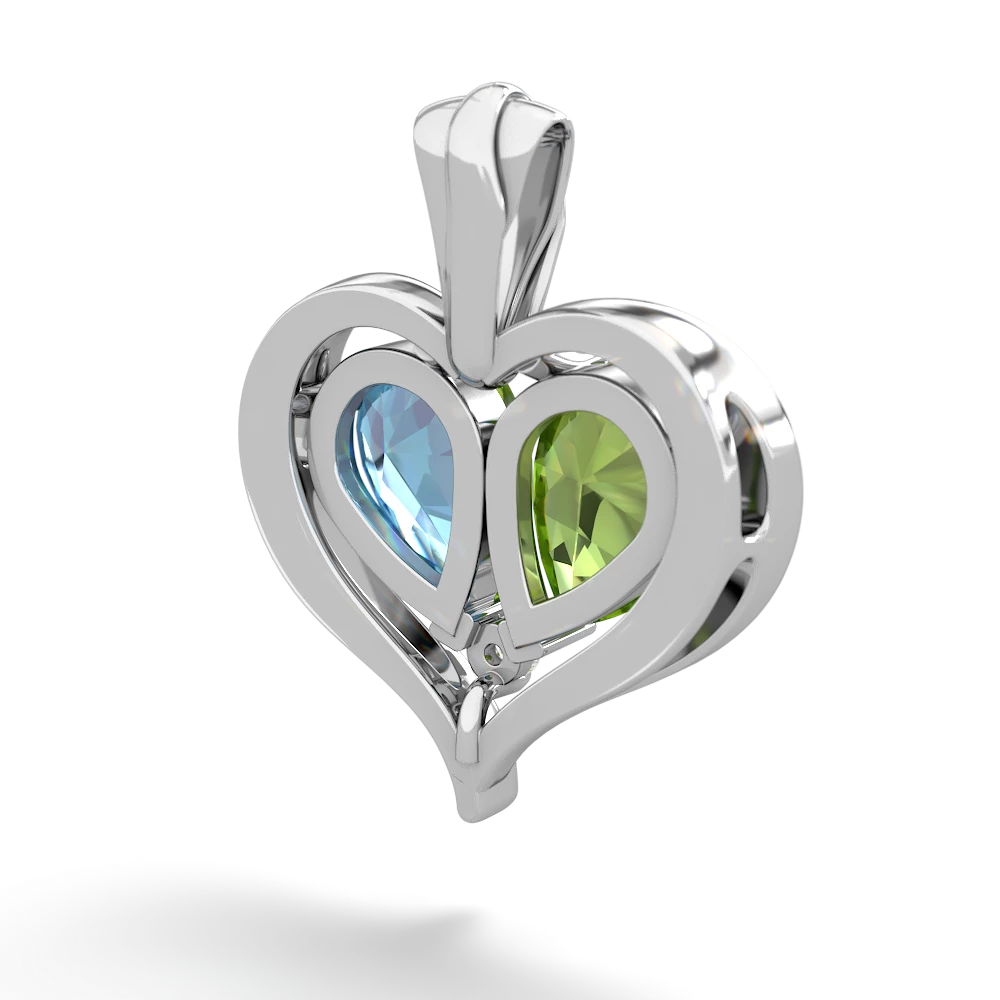 Peridot Two Become One 14K White Gold pendant P5330