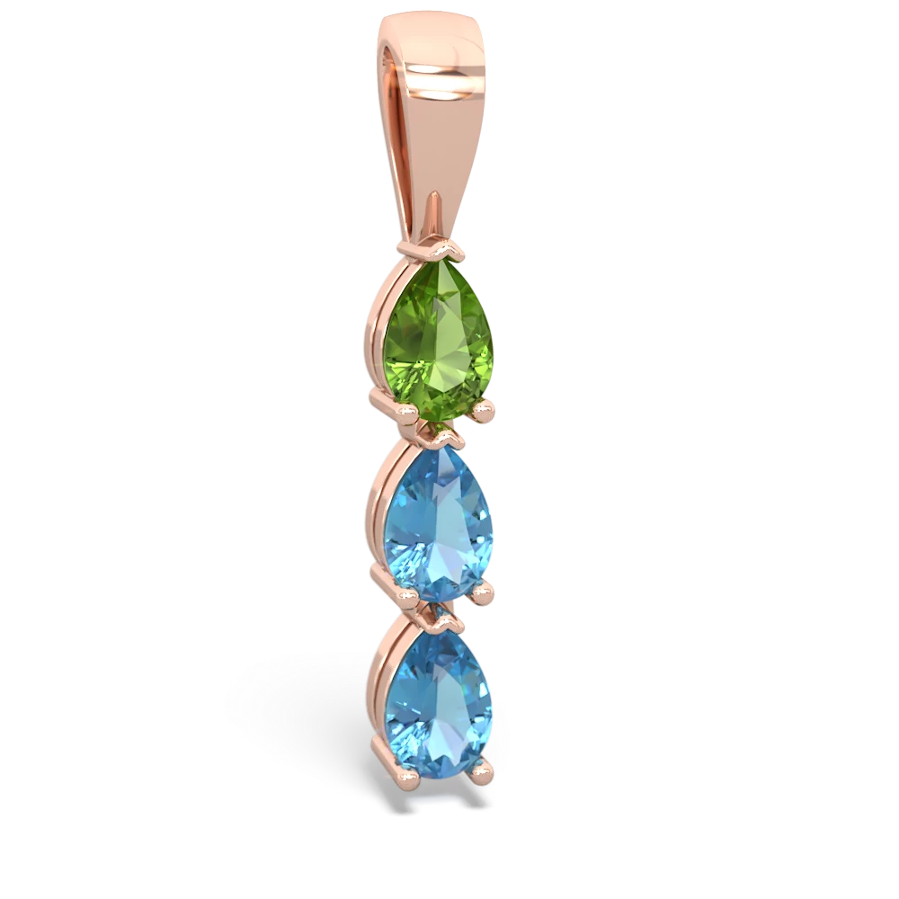 Peridot Dew Drops 14K Rose Gold pendant P2251