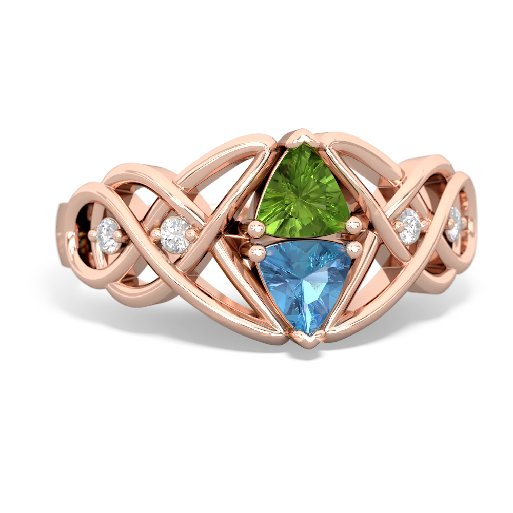 Peridot Keepsake Celtic Knot 14K Rose Gold ring R5300