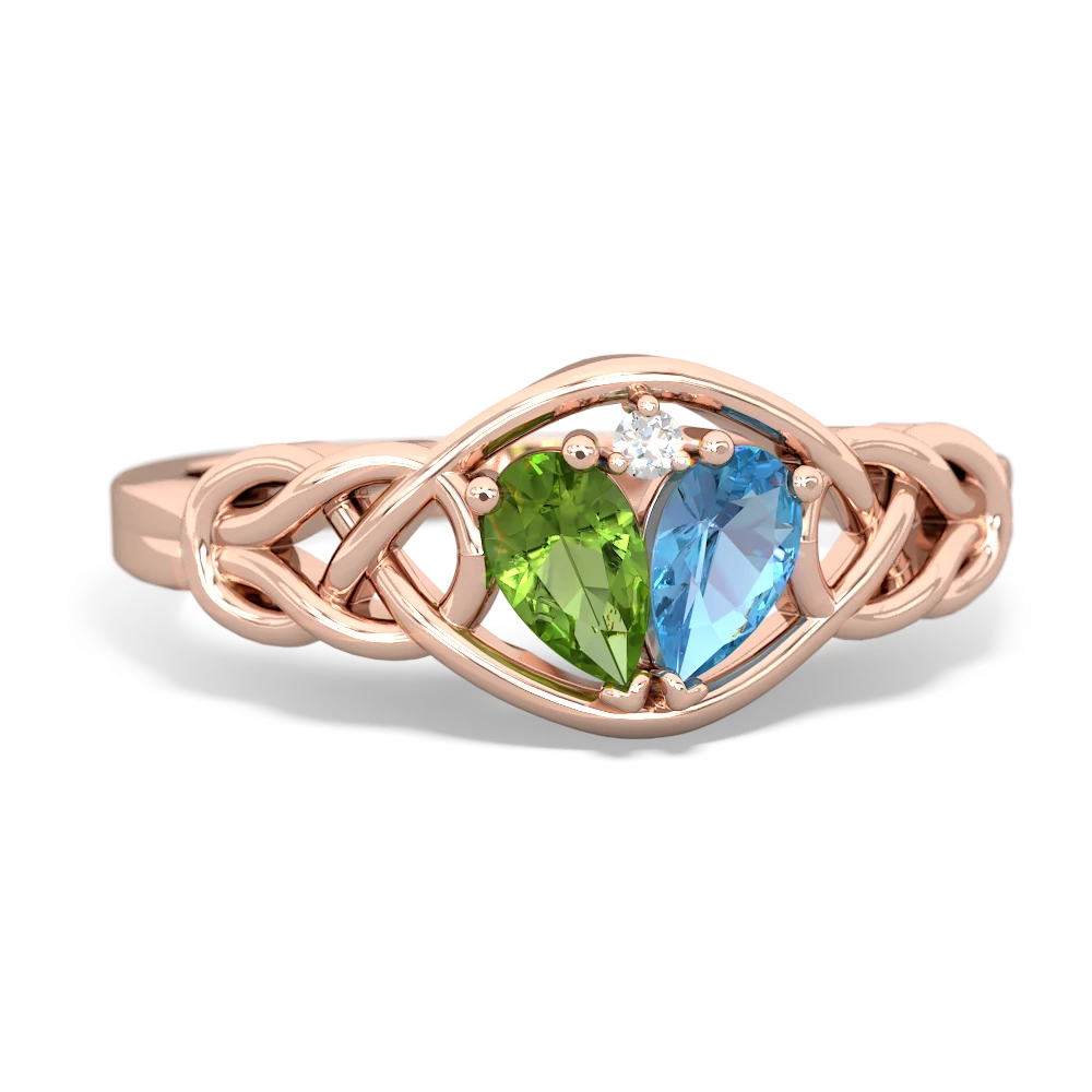 Peridot Celtic Love Knot 14K Rose Gold ring R5420