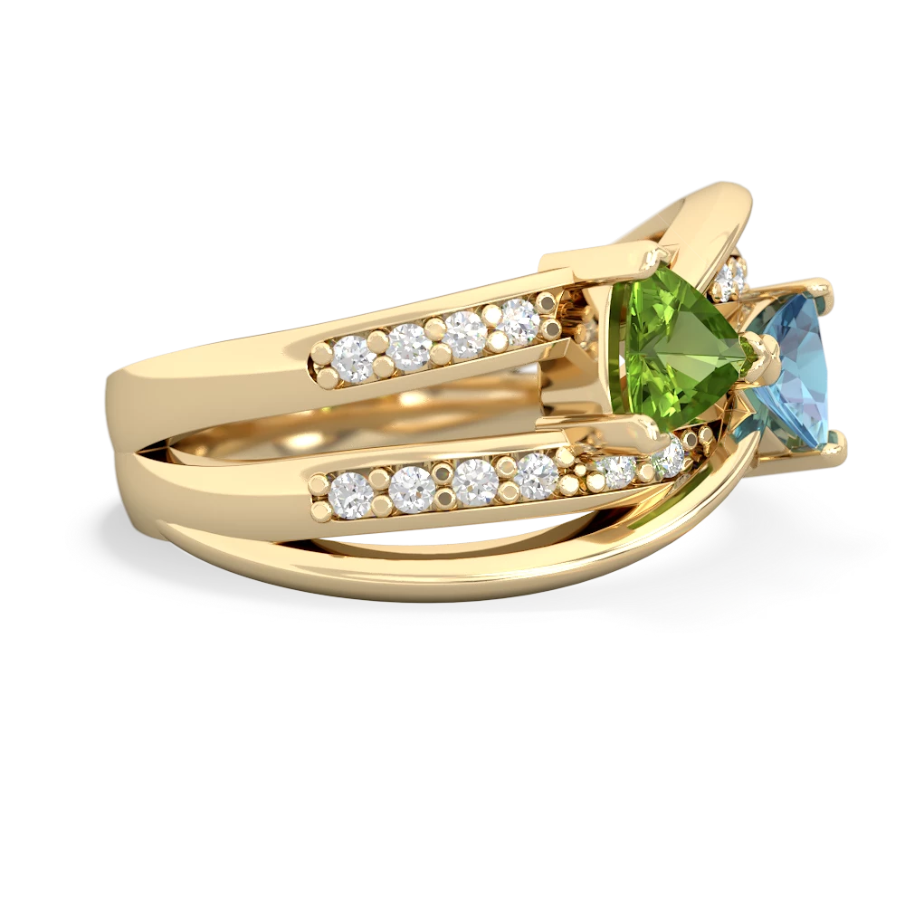 Peridot Bowtie 14K Yellow Gold ring R2360