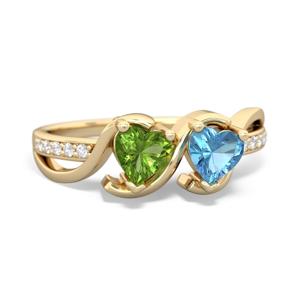 Peridot Side By Side 14K Yellow Gold ring R3090