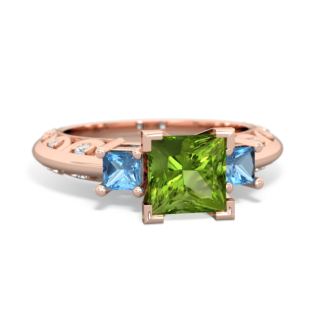 Peridot Eternal Embrace Engagement 14K Rose Gold ring C2001