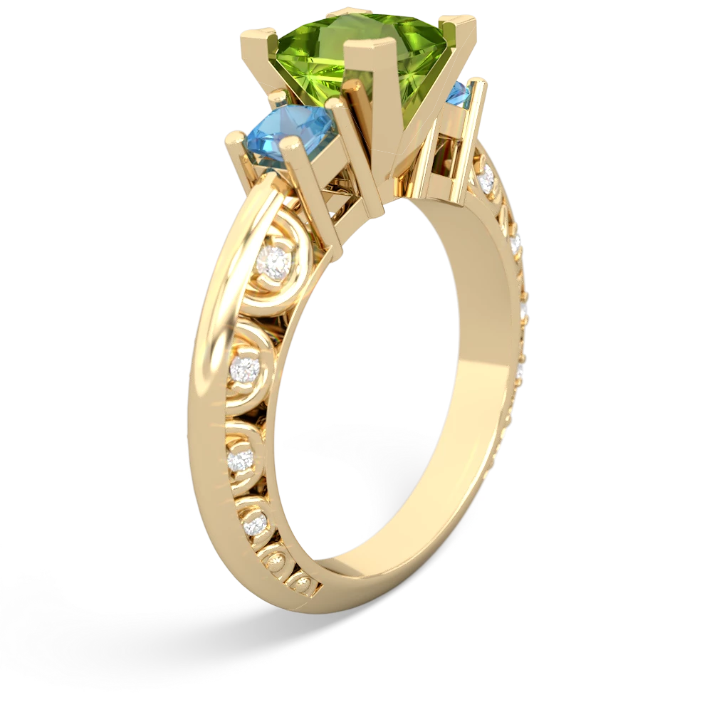 Peridot Eternal Embrace Engagement 14K Yellow Gold ring C2001