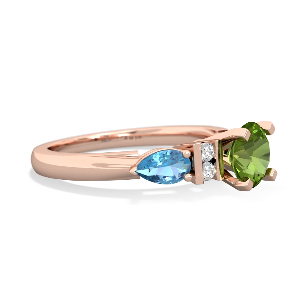 Peridot 6Mm Round Eternal Embrace Engagement 14K Rose Gold ring R2005