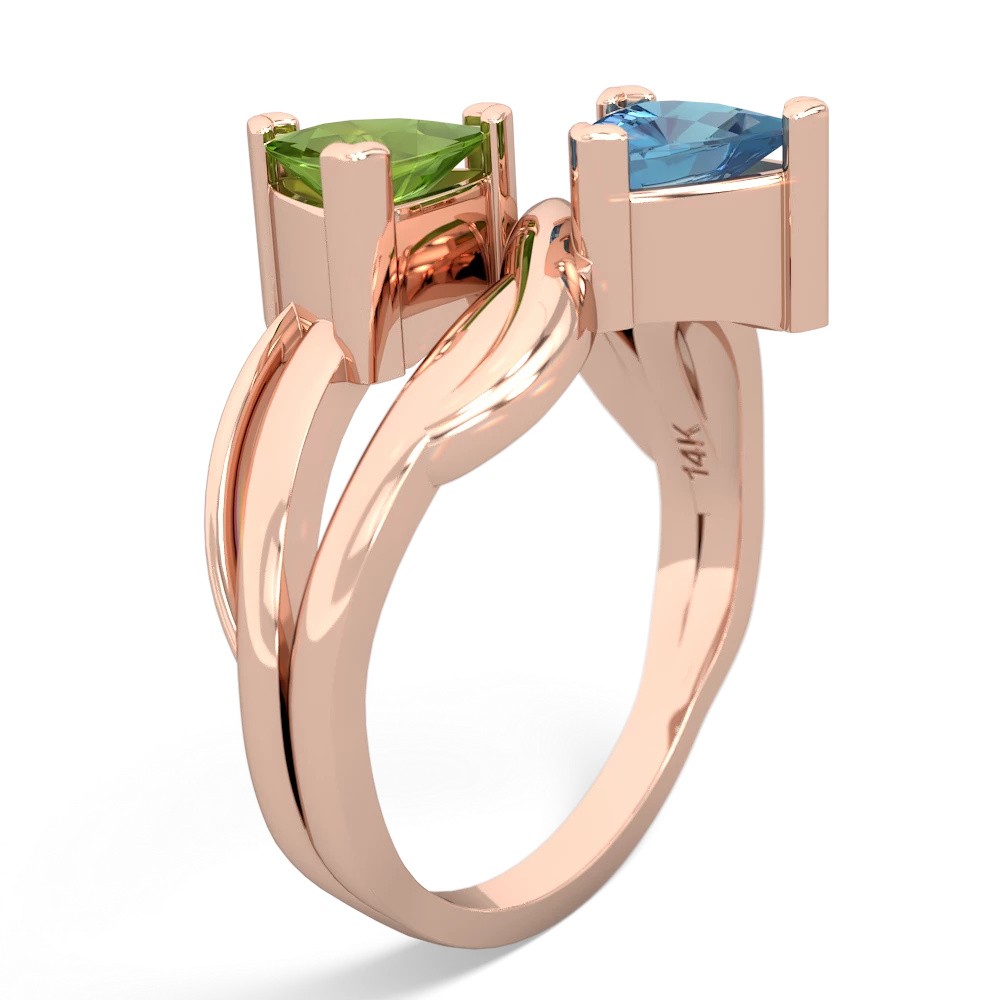 Peridot Split Band Swirl 14K Rose Gold ring R2341