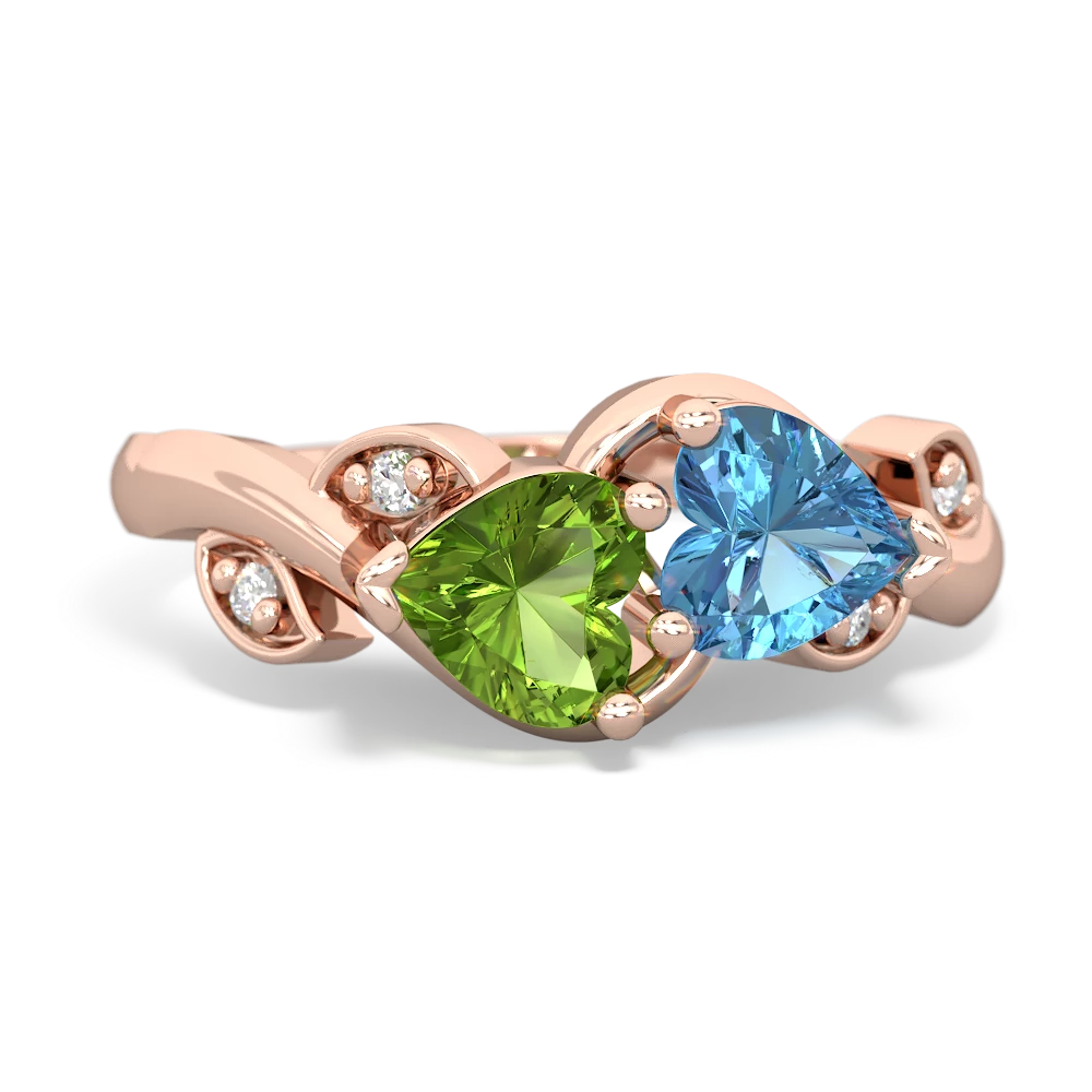 Peridot Floral Elegance 14K Rose Gold ring R5790