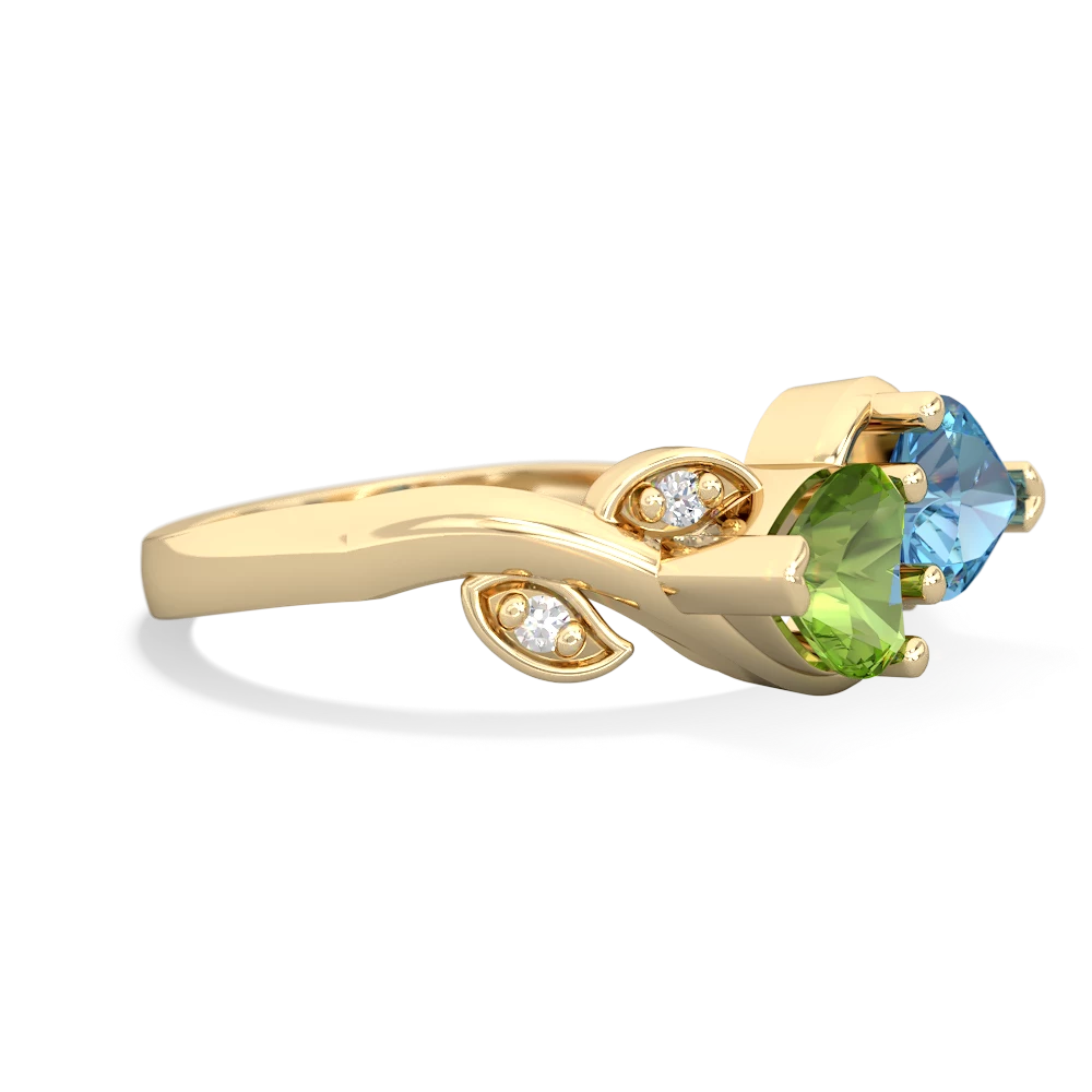 Peridot Floral Elegance 14K Yellow Gold ring R5790