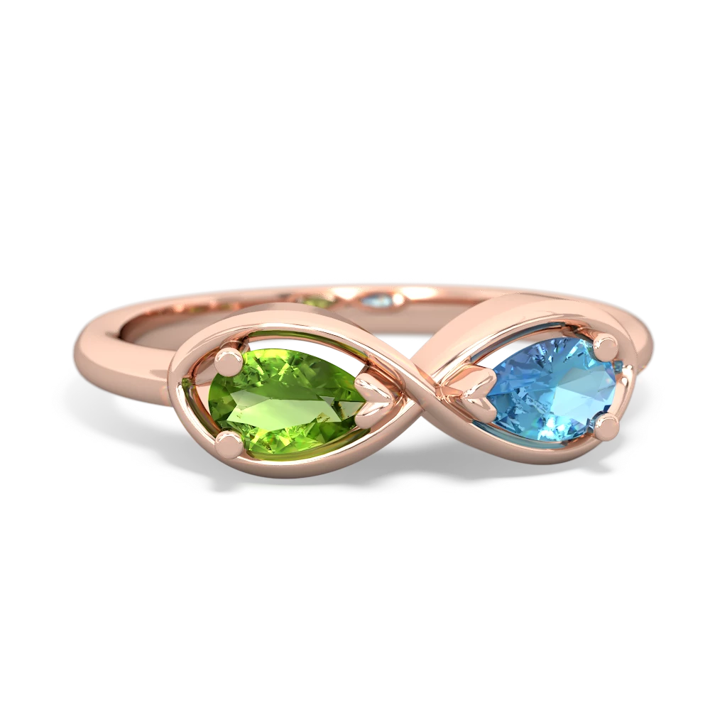 Peridot Infinity 14K Rose Gold ring R5050