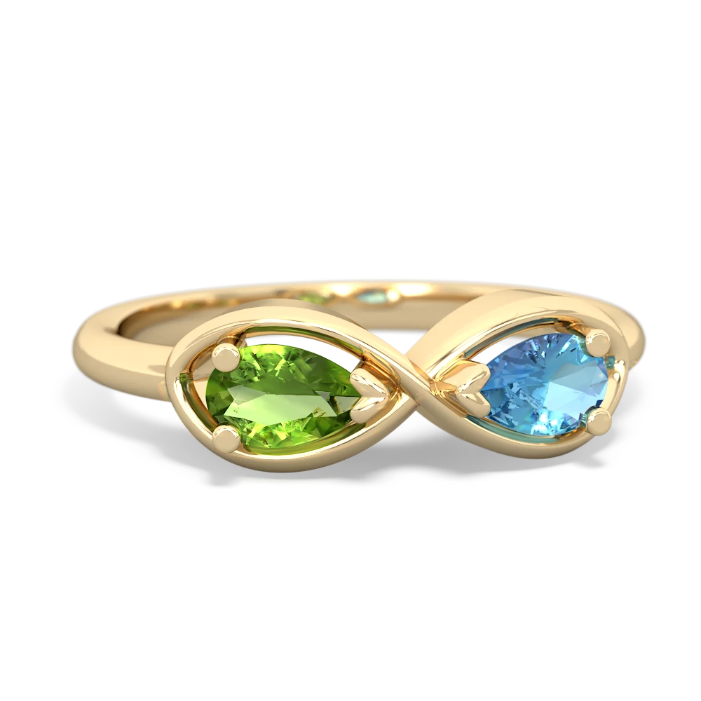 Peridot Infinity 14K Yellow Gold ring R5050