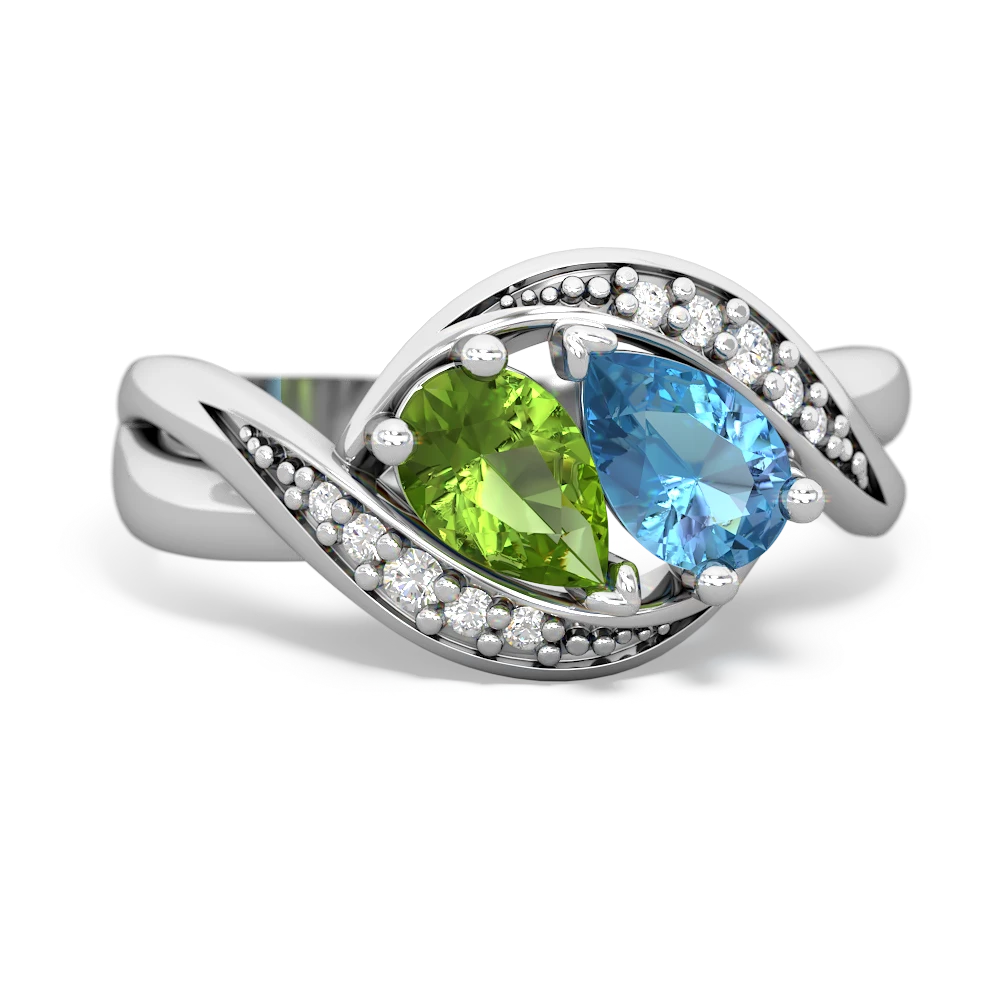 Peridot Summer Winds 14K White Gold ring R5342