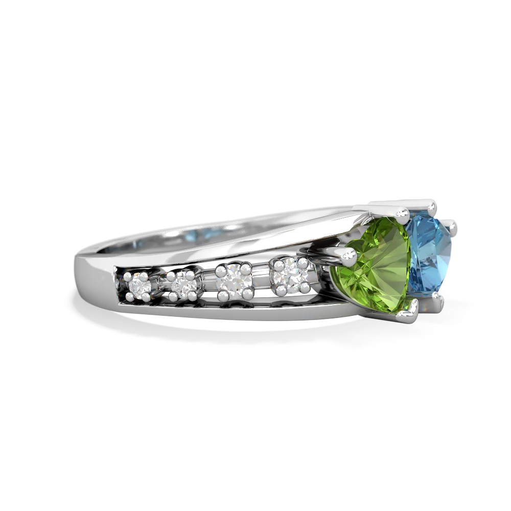 Peridot Heart To Heart 14K White Gold ring R3342