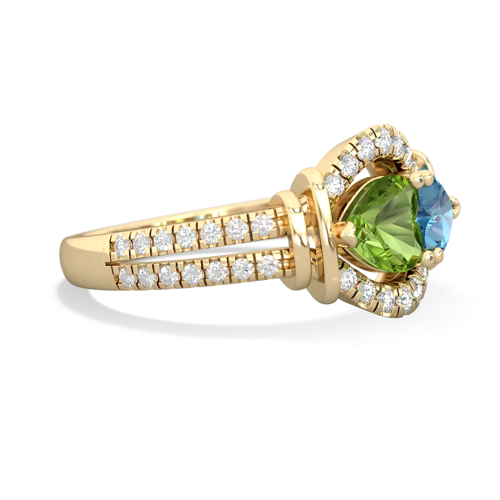 Peridot Art-Deco Keepsake 14K Yellow Gold ring R5630