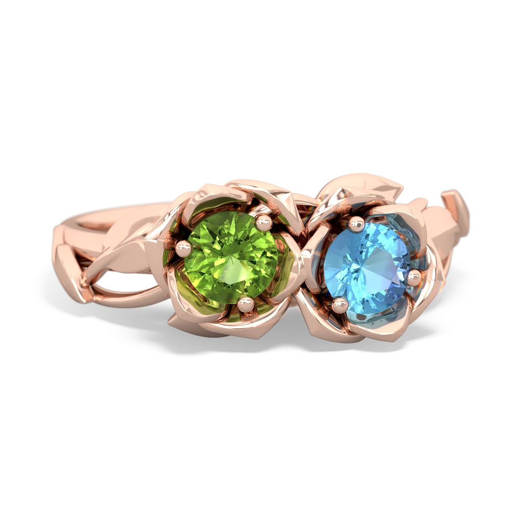 Peridot Rose Garden 14K Rose Gold ring R5510