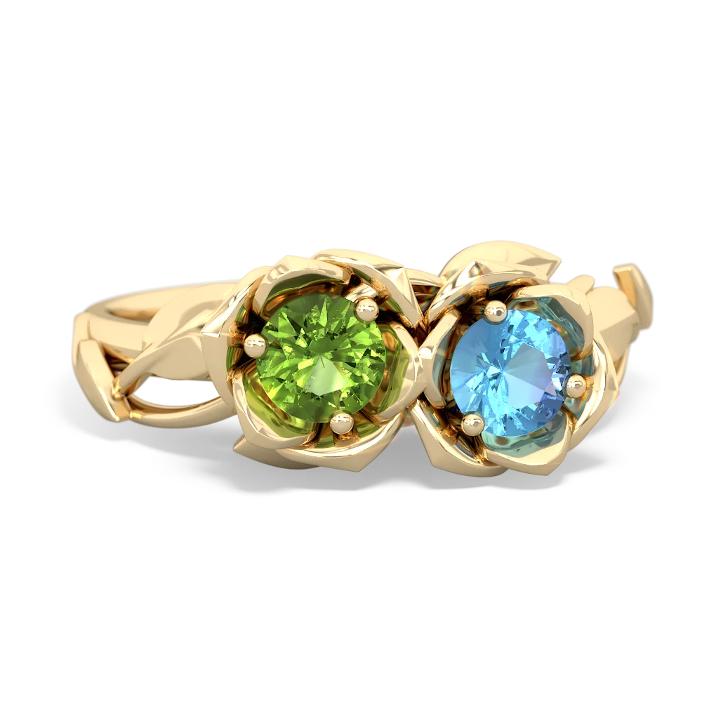 Peridot Rose Garden 14K Yellow Gold ring R5510