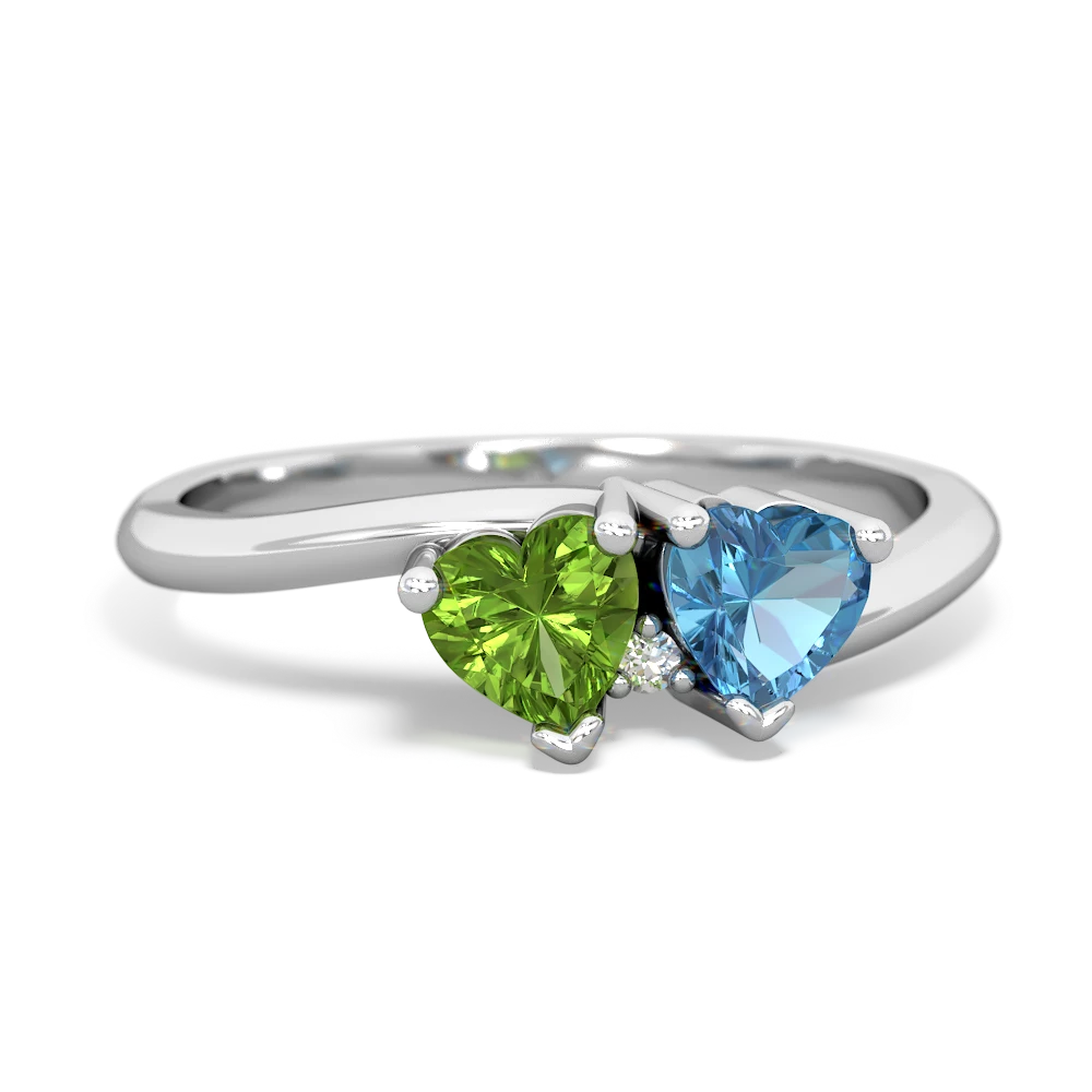 Peridot Sweethearts 14K White Gold ring R5260