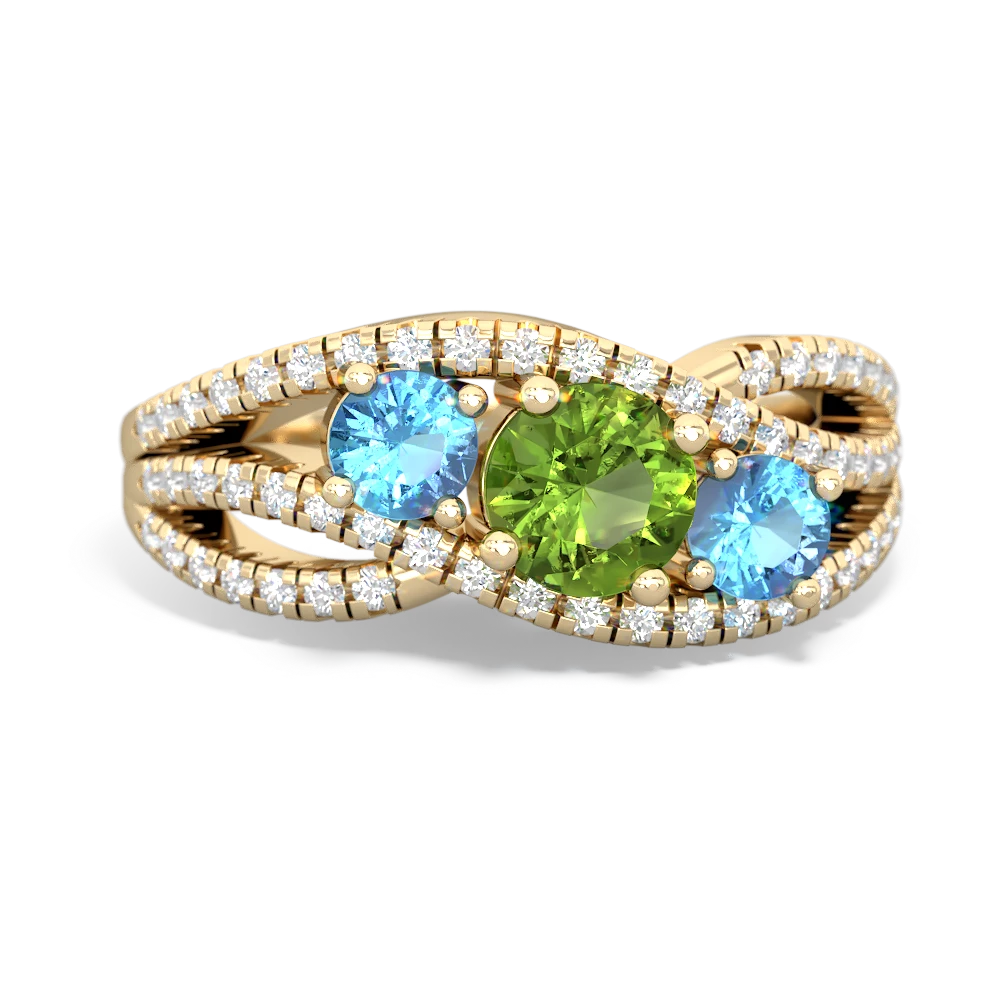 Peridot Three Stone Aurora 14K Yellow Gold ring R3080