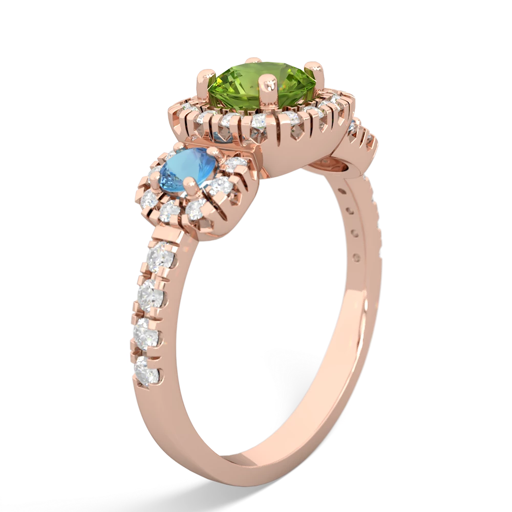 Peridot Regal Halo 14K Rose Gold ring R5350