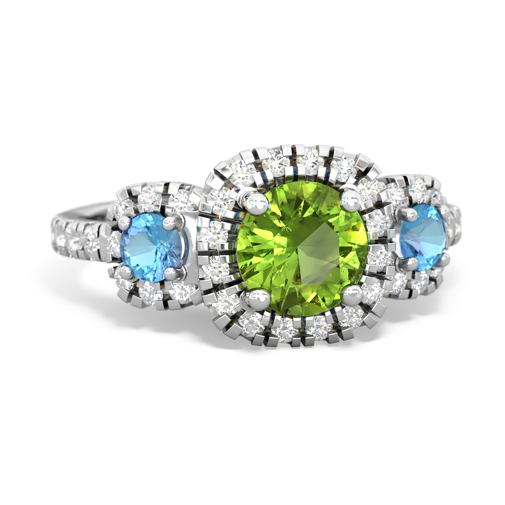 Peridot Regal Halo 14K White Gold ring R5350