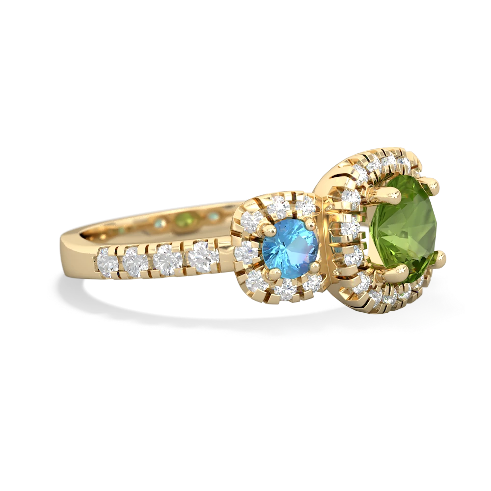 Peridot Regal Halo 14K Yellow Gold ring R5350