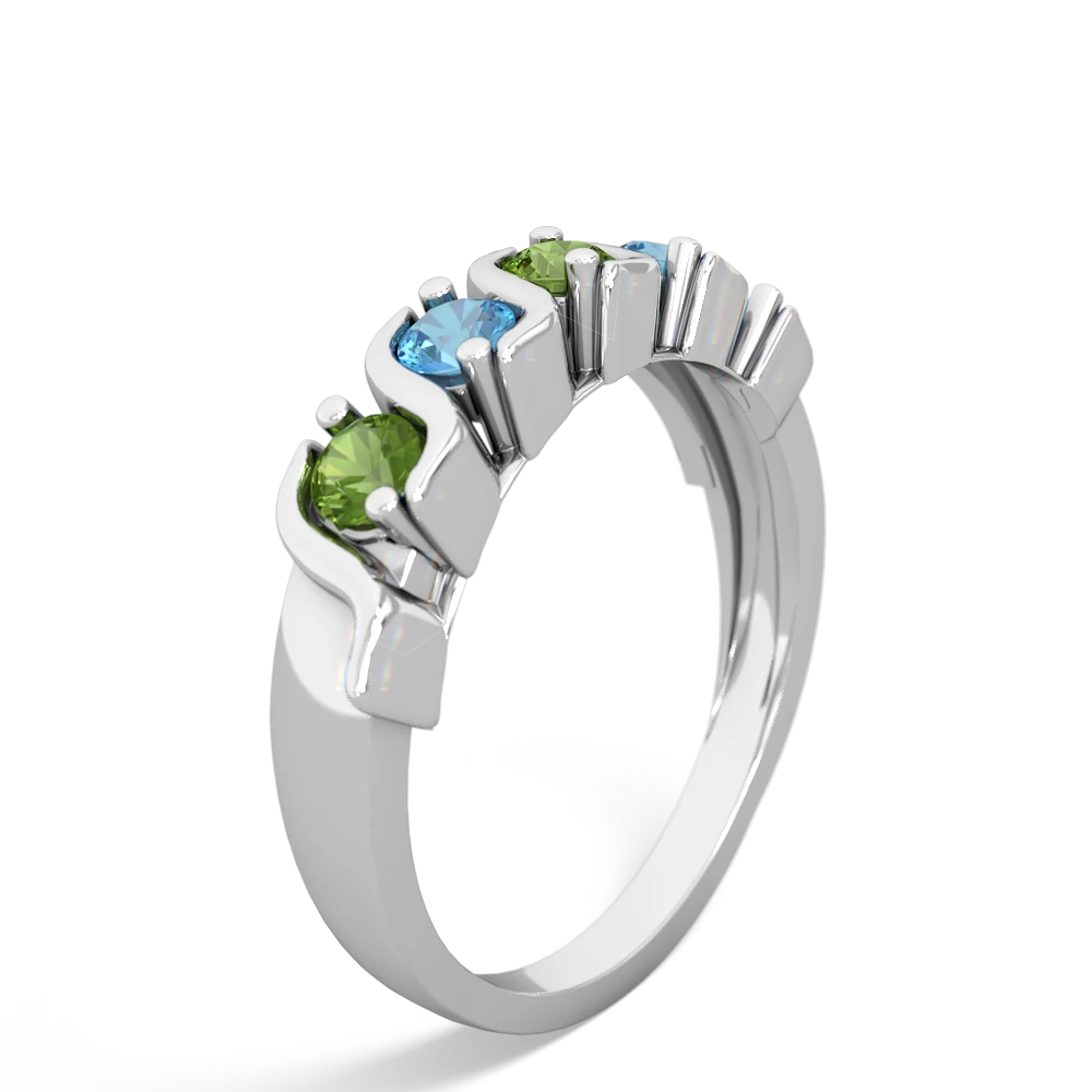 Peridot Anniversary Band 14K White Gold ring R2089