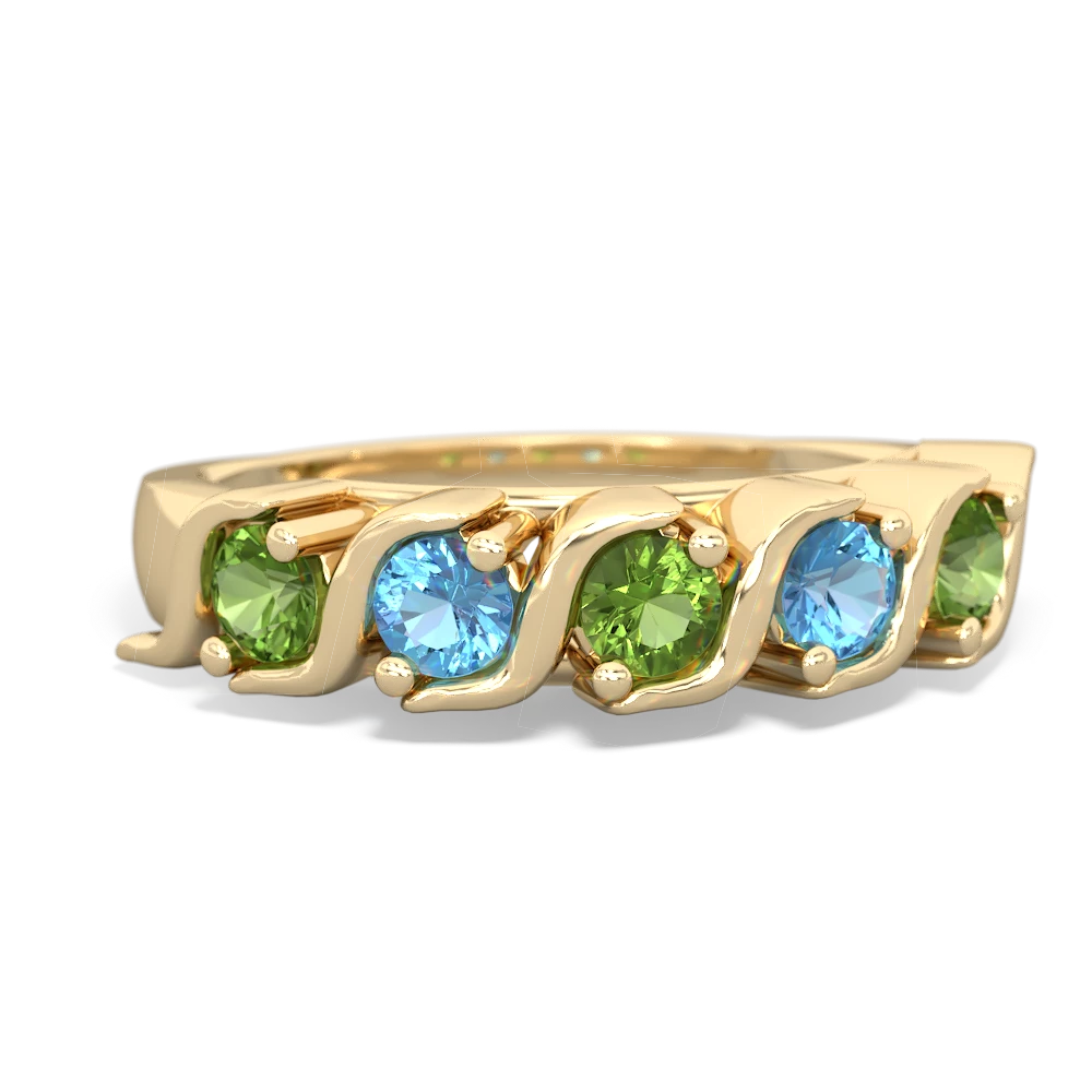 Peridot Anniversary Band 14K Yellow Gold ring R2089