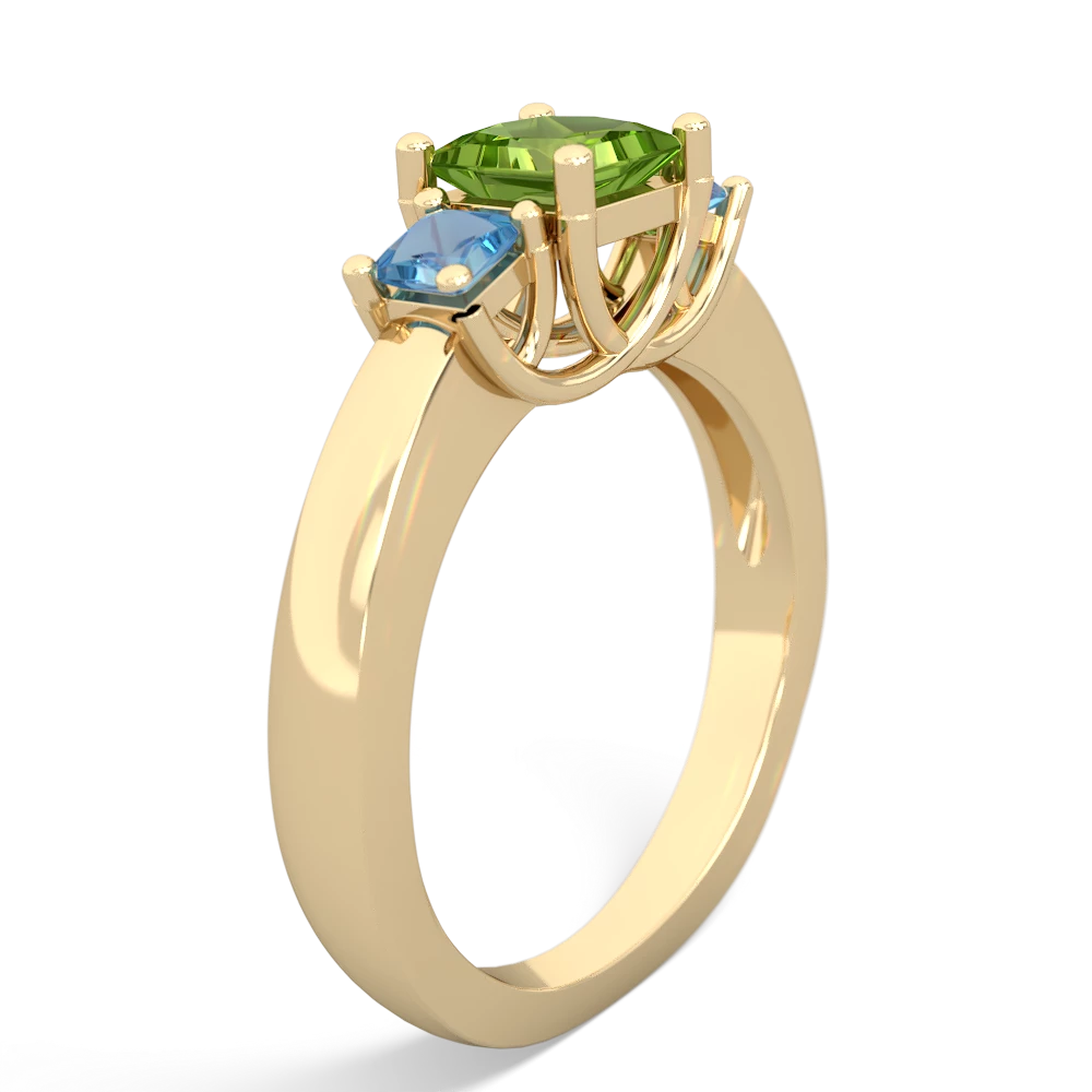 Peridot Three Stone Trellis 14K Yellow Gold ring R4015