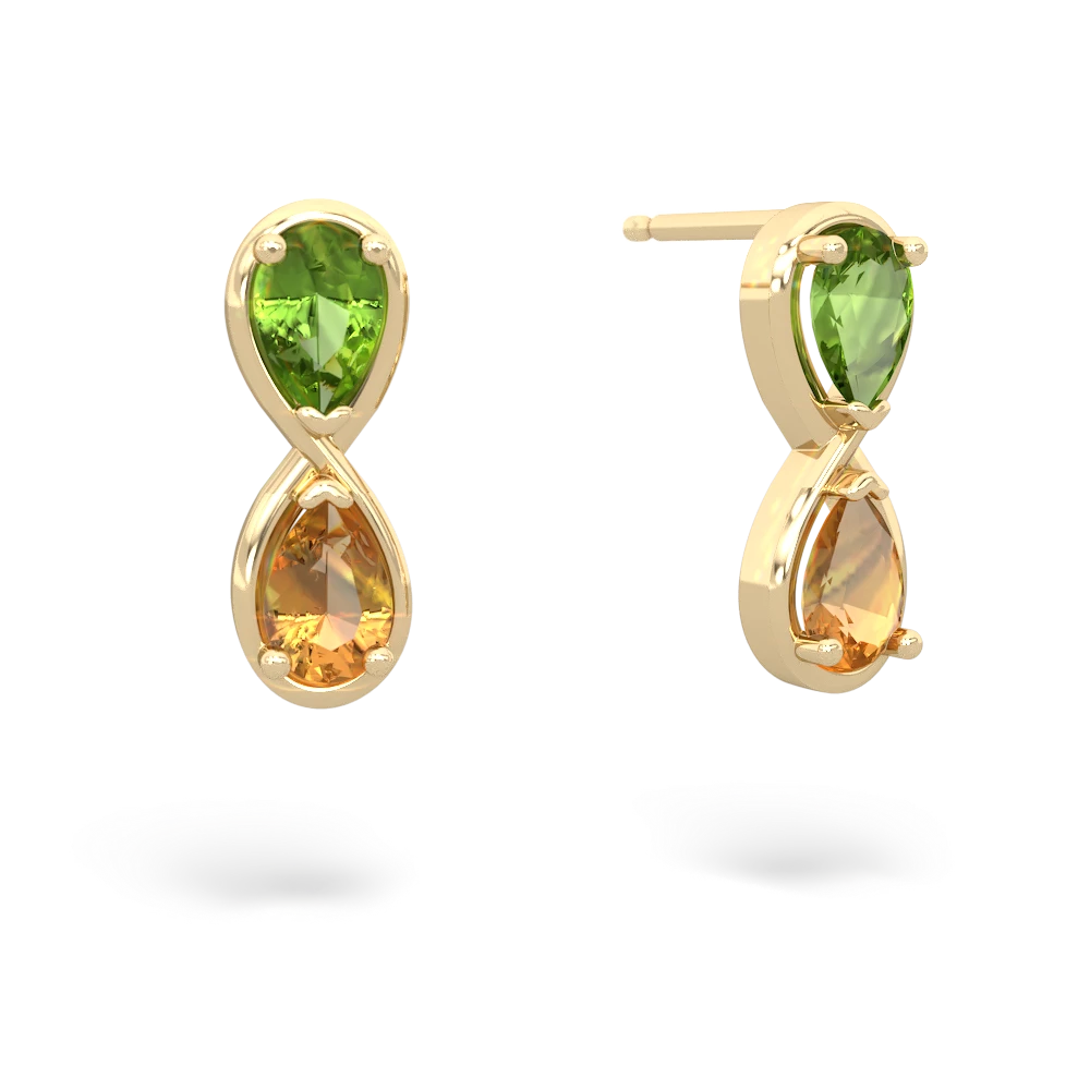 Peridot Infinity 14K Yellow Gold earrings E5050