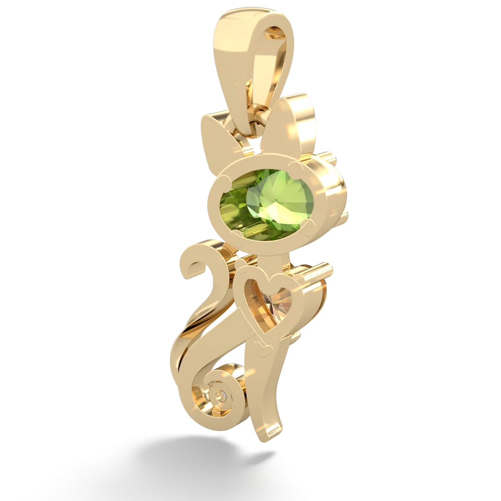 Peridot Kitten 14K Yellow Gold pendant P5780