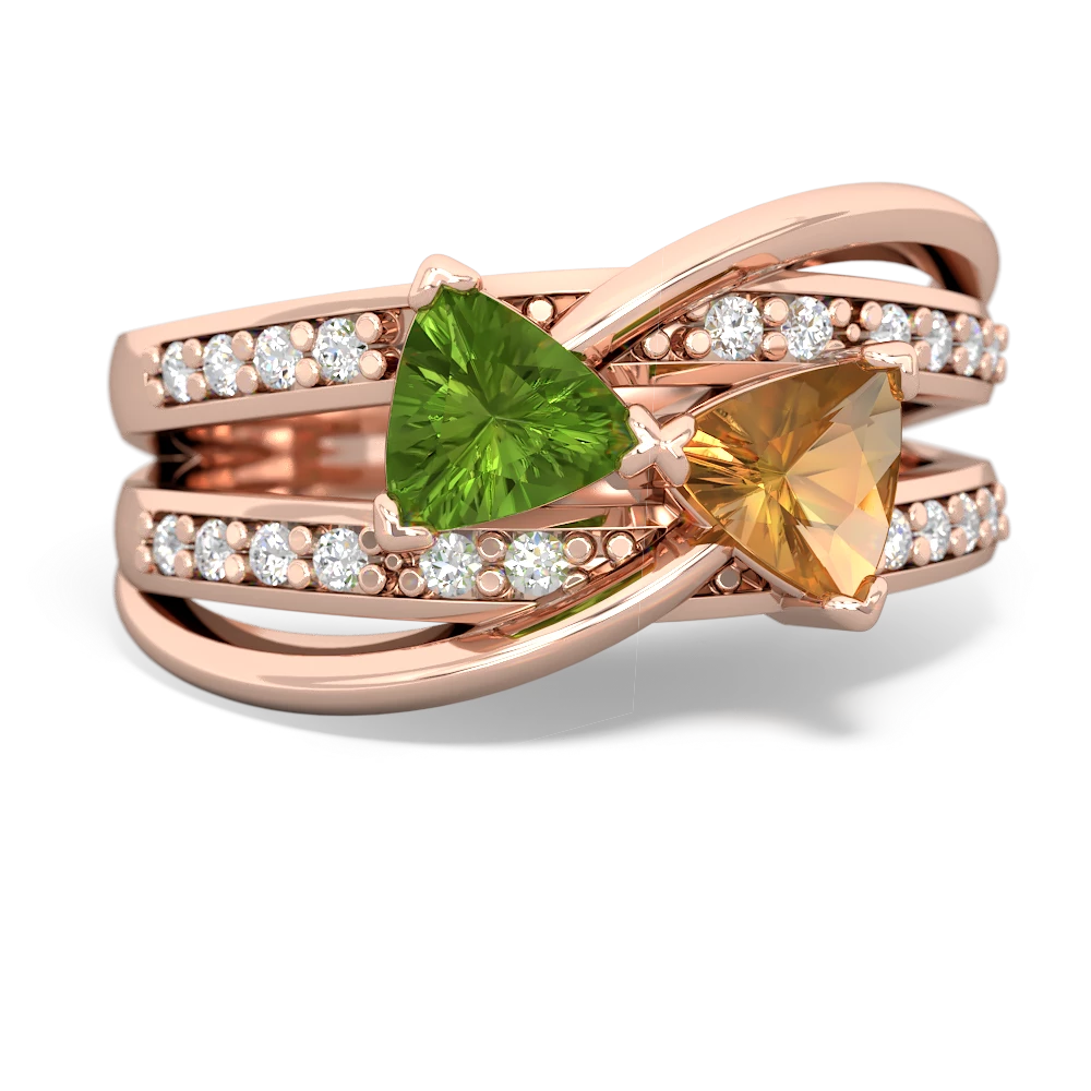 Peridot Bowtie 14K Rose Gold ring R2360