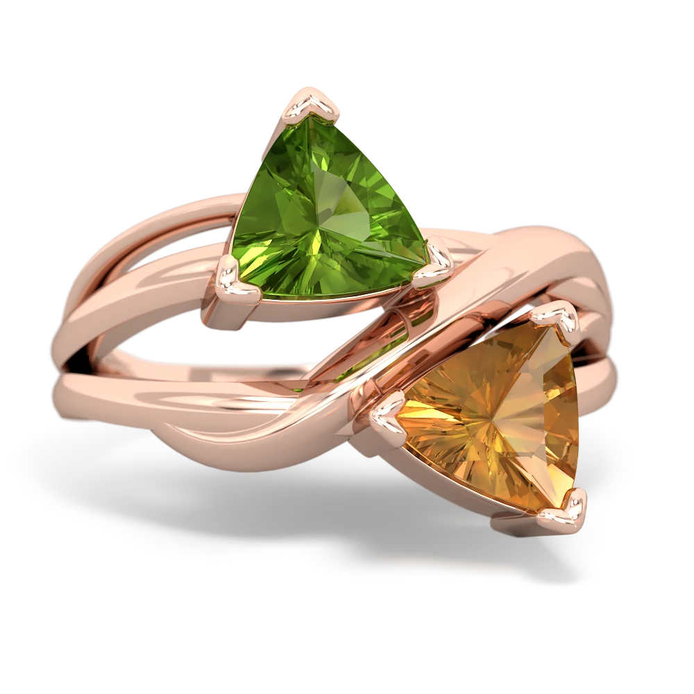 Peridot Split Band Swirl 14K Rose Gold ring R2341