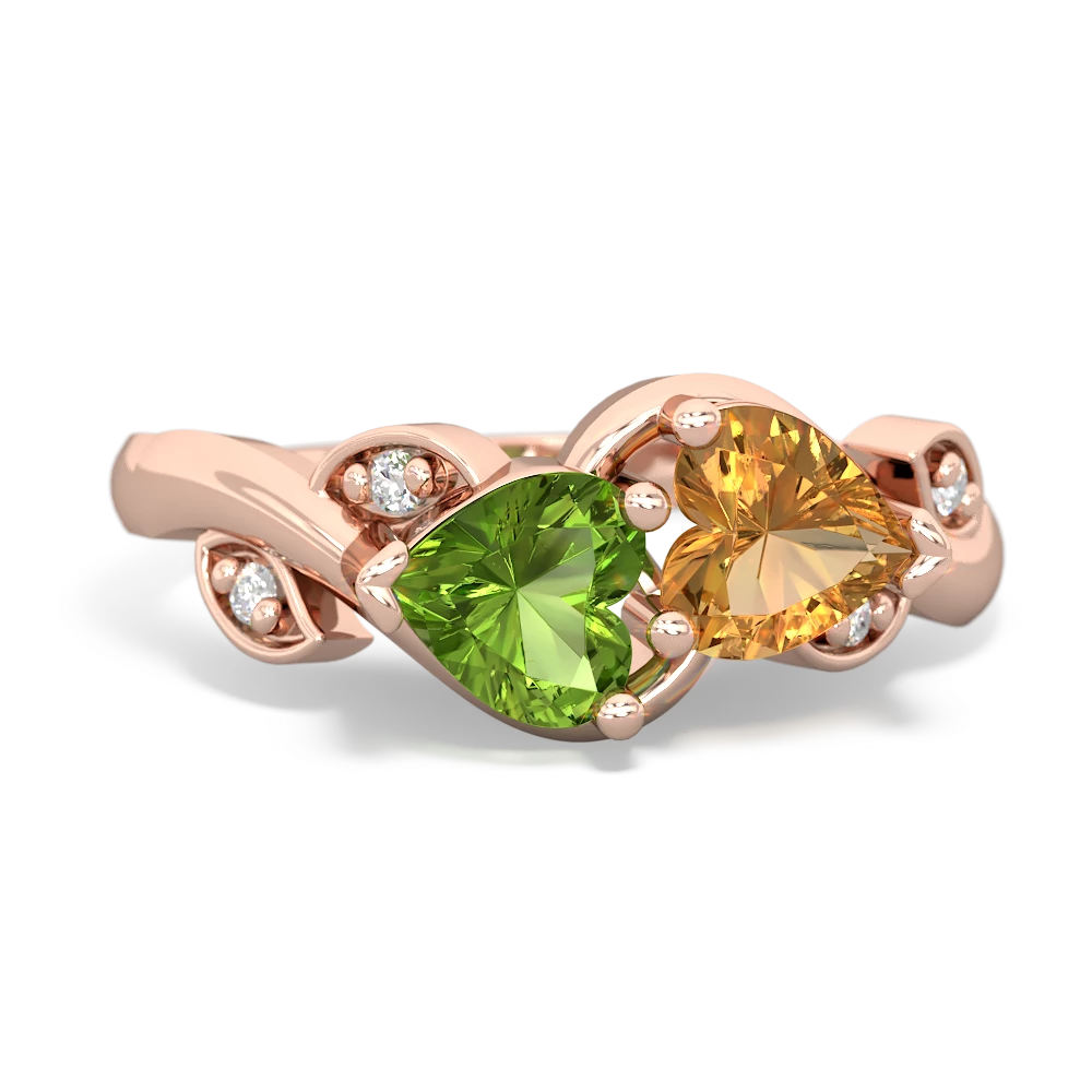 Peridot Floral Elegance 14K Rose Gold ring R5790