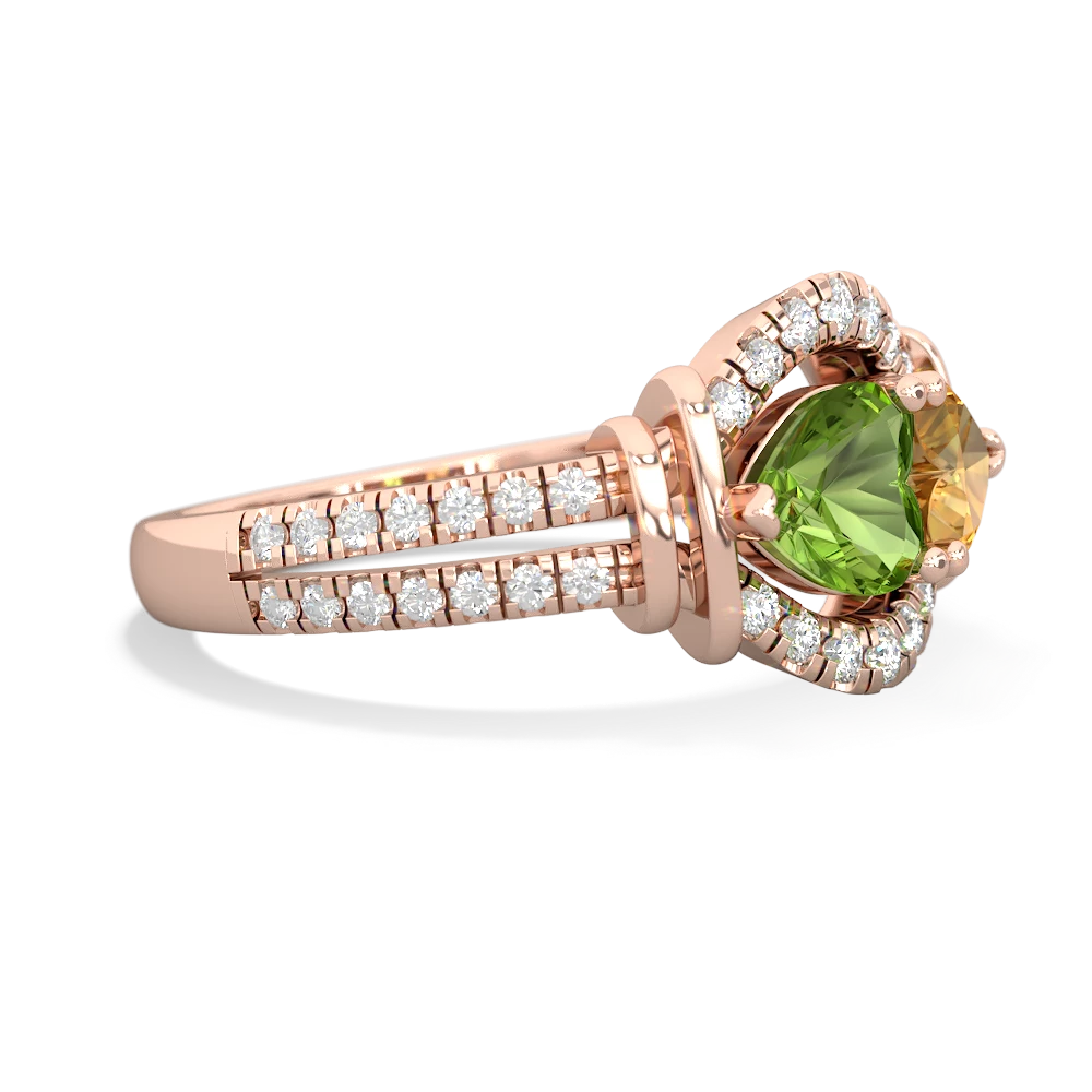 Peridot Art-Deco Keepsake 14K Rose Gold ring R5630