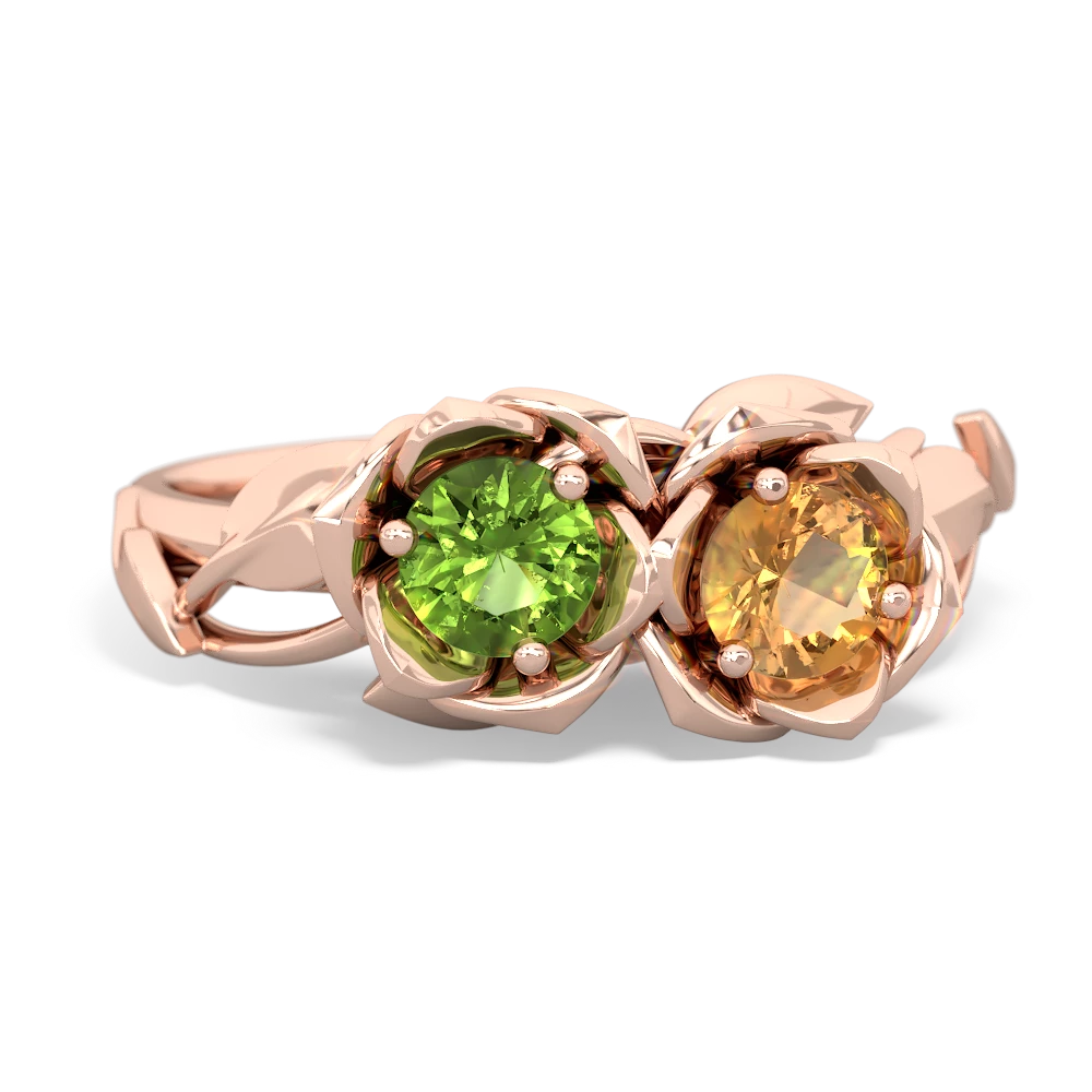 Peridot Rose Garden 14K Rose Gold ring R5510