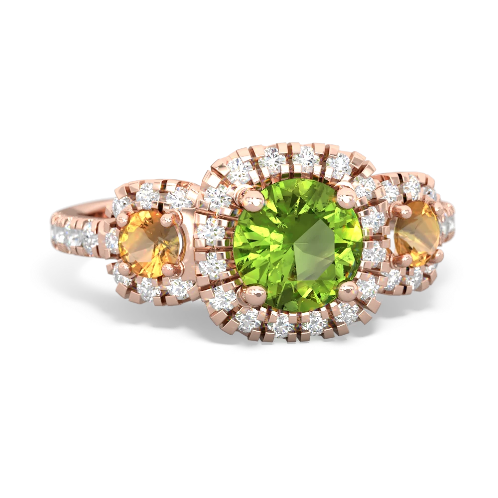 Peridot Regal Halo 14K Rose Gold ring R5350