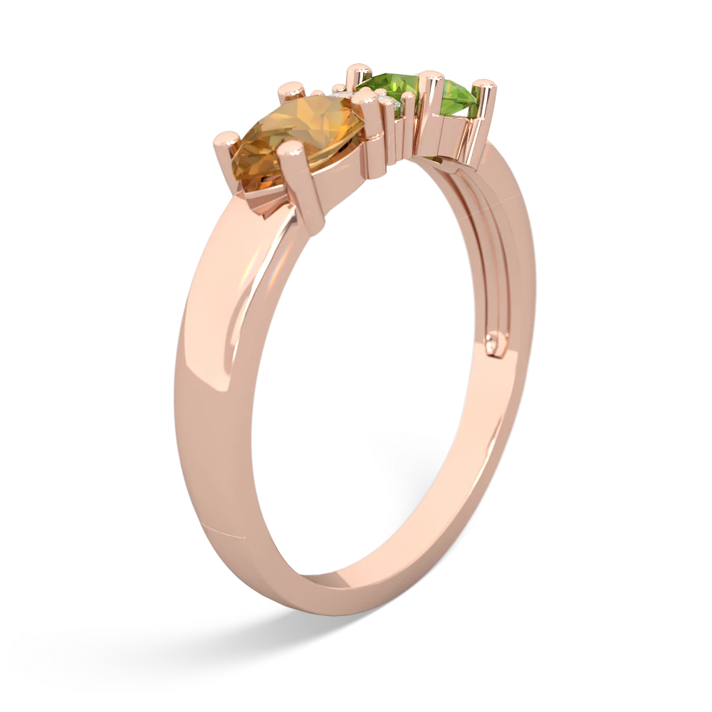 Peridot Pear Bowtie 14K Rose Gold ring R0865