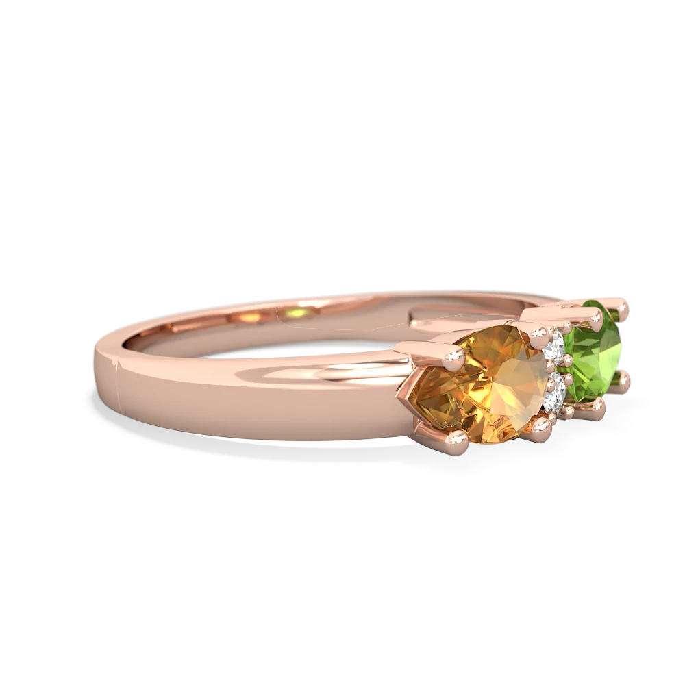 Peridot Pear Bowtie 14K Rose Gold ring R0865