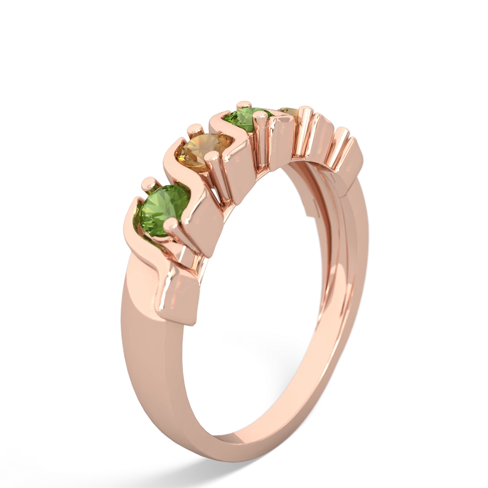 Peridot Anniversary Band 14K Rose Gold ring R2089