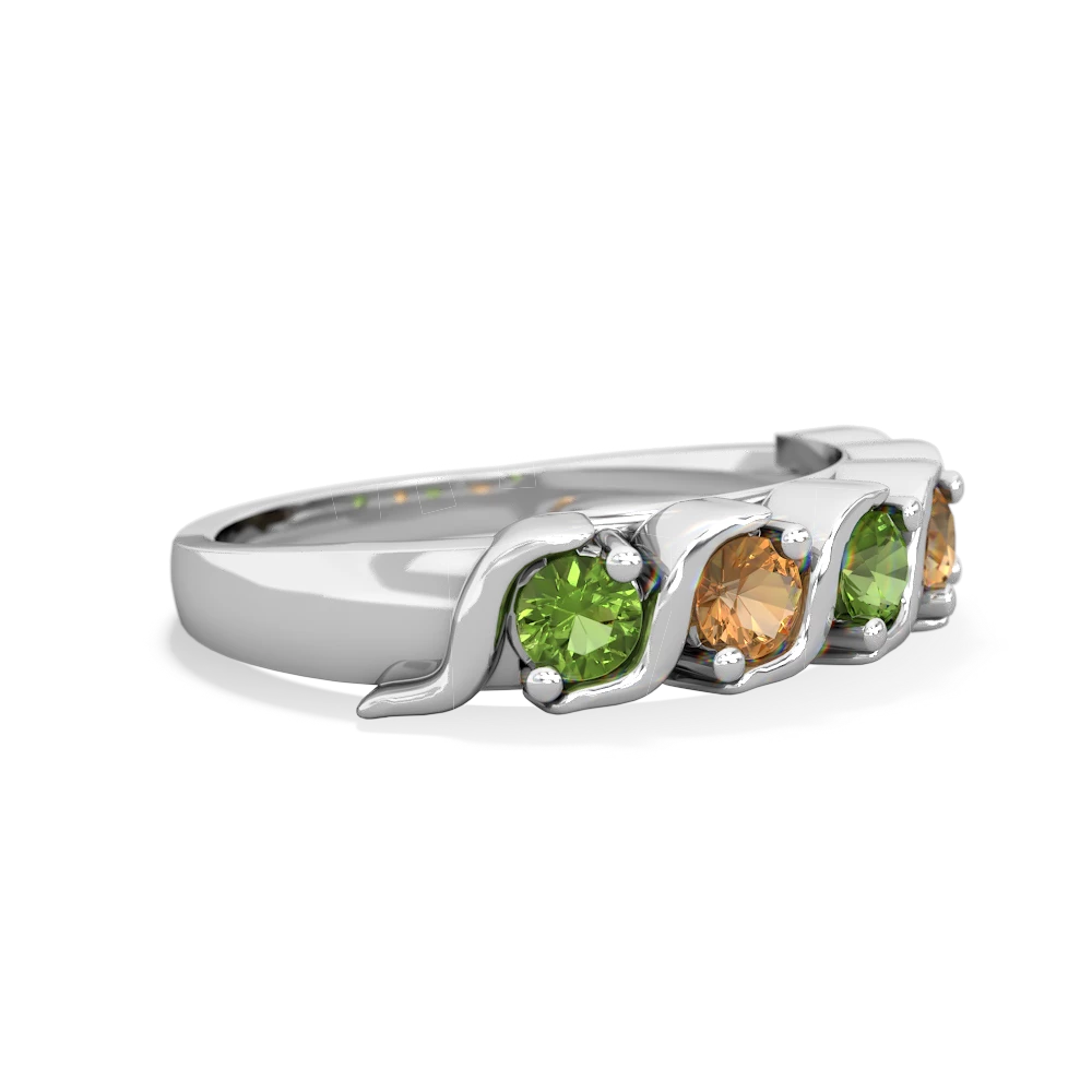 Peridot Anniversary Band 14K White Gold ring R2089