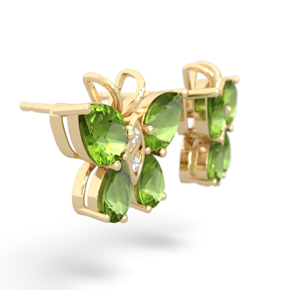 Peridot Butterfly 14K Yellow Gold earrings E2215