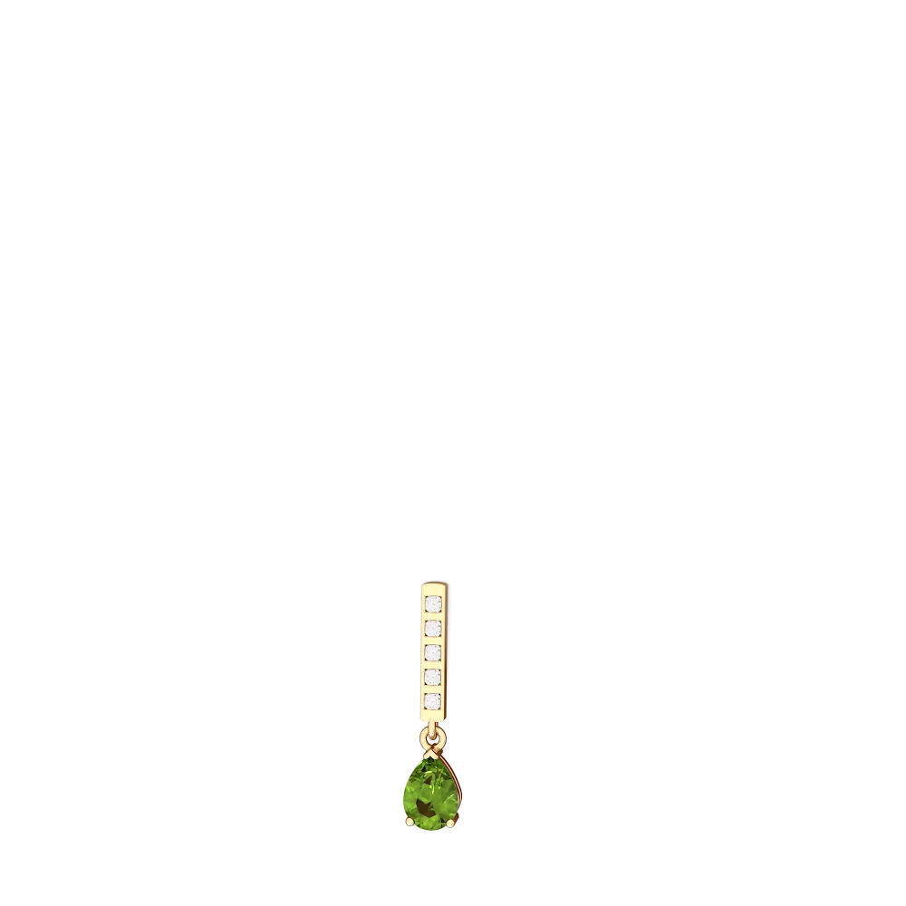 Peridot Art Deco Diamond Drop 14K Yellow Gold earrings E5324