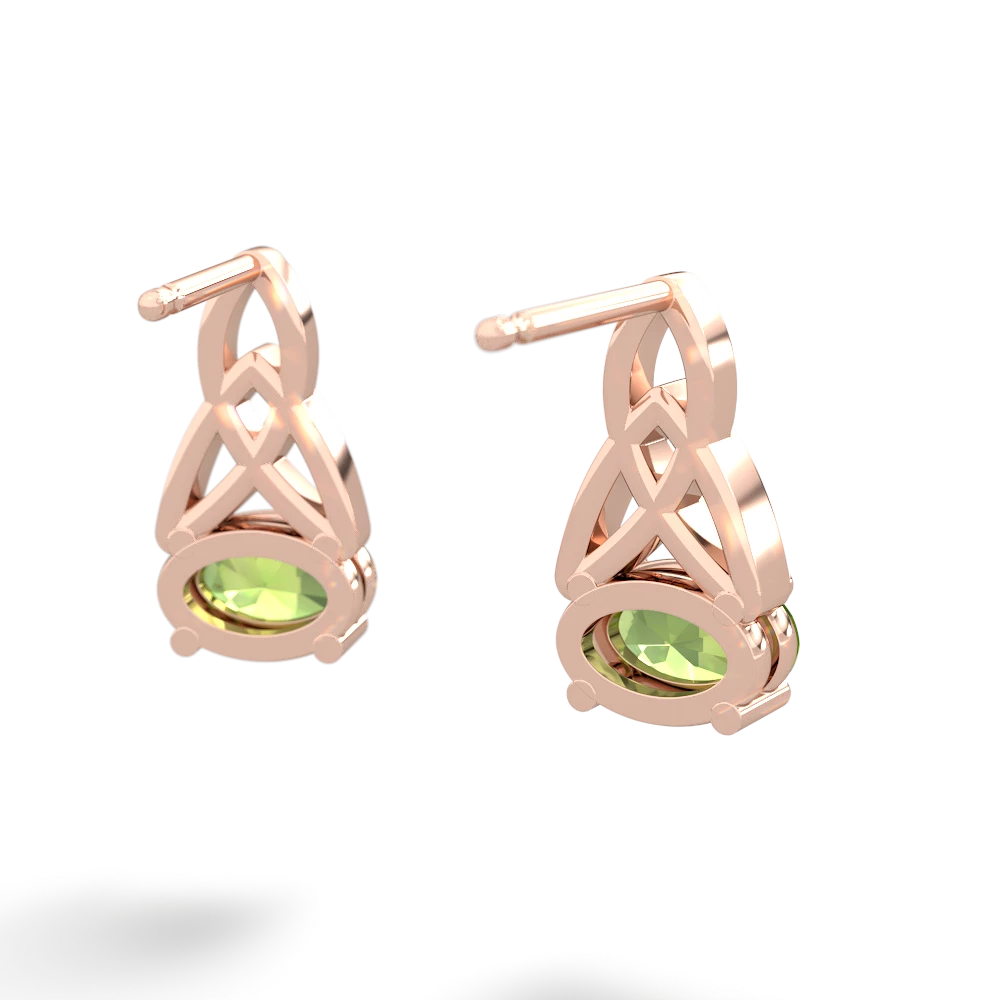 Peridot Celtic Trinity Knot 14K Rose Gold earrings E2389