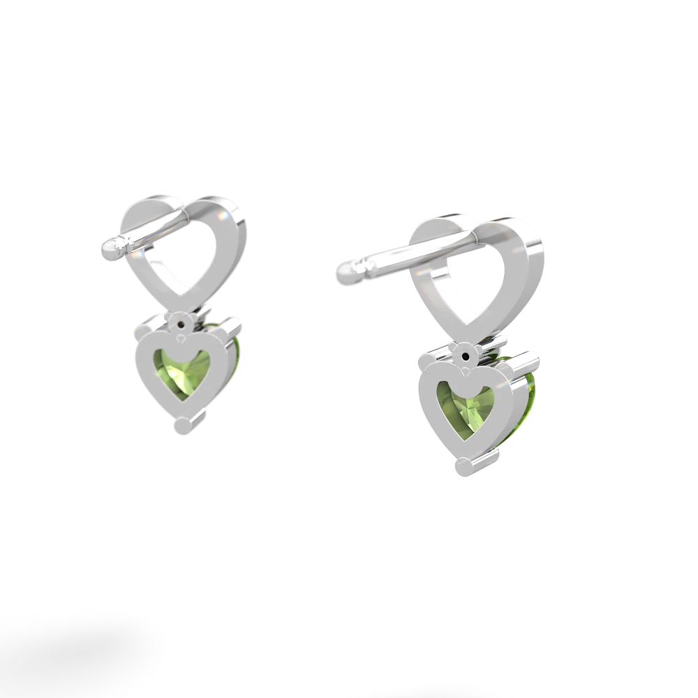 Peridot Four Hearts 14K White Gold earrings E2558