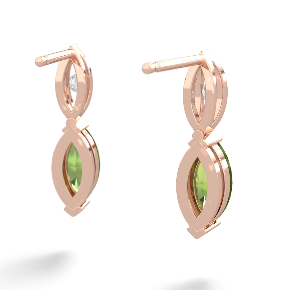 Peridot Marquise Drop 14K Rose Gold earrings E5333