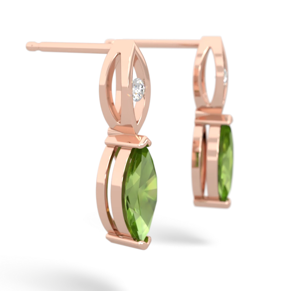 Peridot Marquise Drop 14K Rose Gold earrings E5333