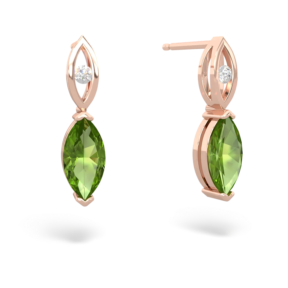 Peridot Marquise Drop 14K Rose Gold earrings E5333