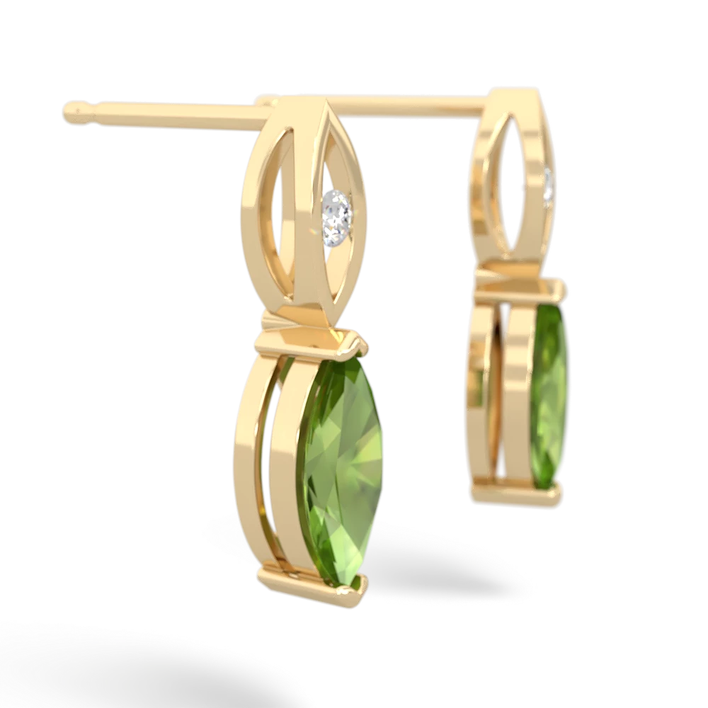 Peridot Marquise Drop 14K Yellow Gold earrings E5333