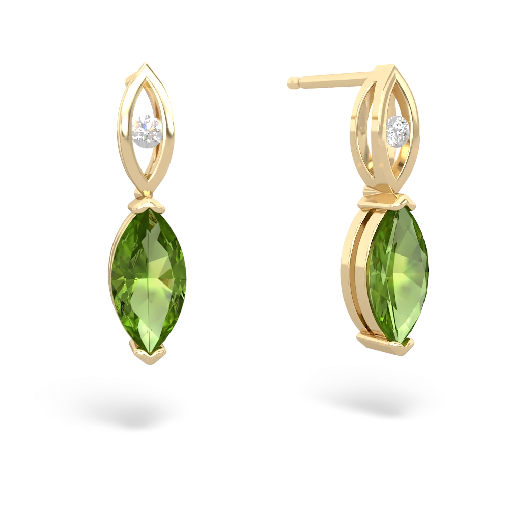 Peridot Marquise Drop 14K Yellow Gold earrings E5333