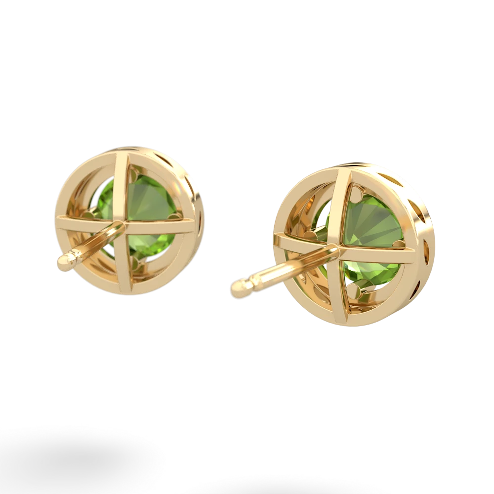 Peridot Halo 14K Yellow Gold earrings E5320